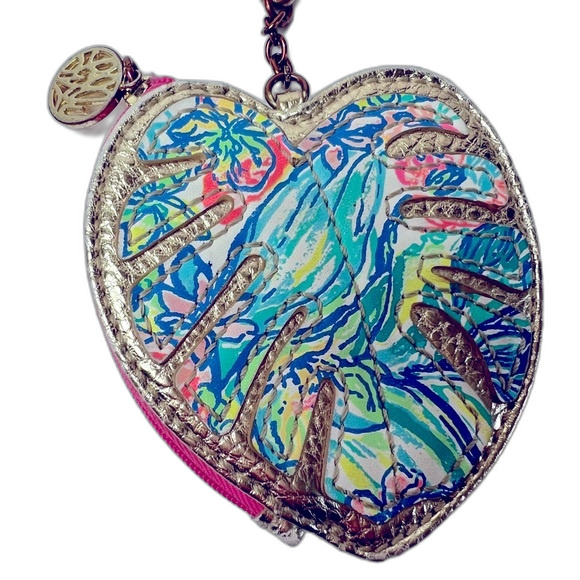 Lilly Pulitzer Palm Coin Case/Key Ring Surf Gypsea - Picture 2 of 5